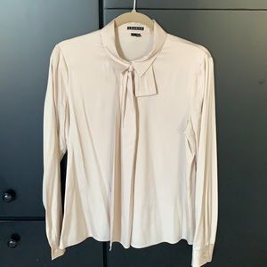 Theory Silk Top in blush color, Size L